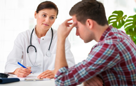 doctor talking with patient